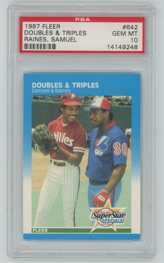 1987 Fleer Doubles & Triples Samuel and Raines #642 - PSA 10