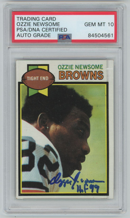 1979 Topps Ozzie Newsome Rookie Card - PSA/DNA Auto 10 Grade