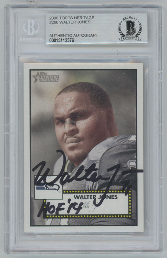 2006 Topps Heritage Walter Jones #266 Auto - Beckett Authentic