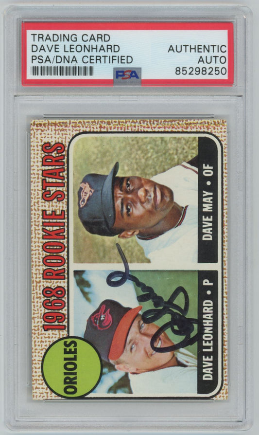 1968 Topps Dave Leonhard #56 Auto - PSA/DNA Authentic (8250)