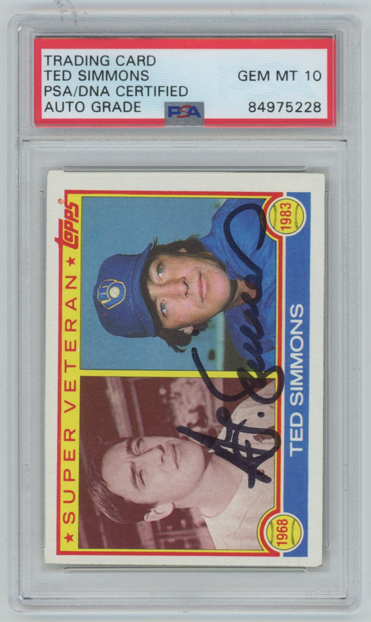 1983 Topps Ted Simmons - PSA/DNA Gem 10 Auto