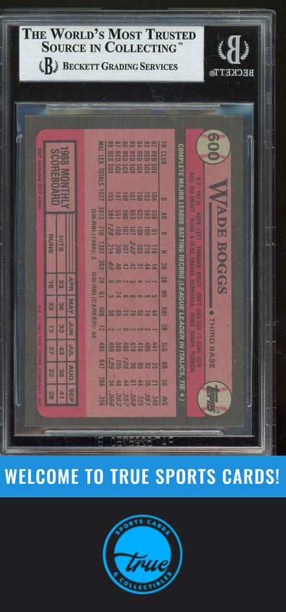 1989 Topps #600 Wade Boggs Auto (1518) BGS Authentic