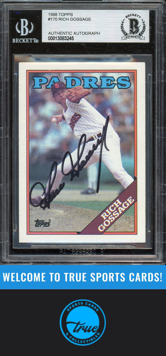 1988 Topps #170 Rich Gossage Auto BGS Authentic