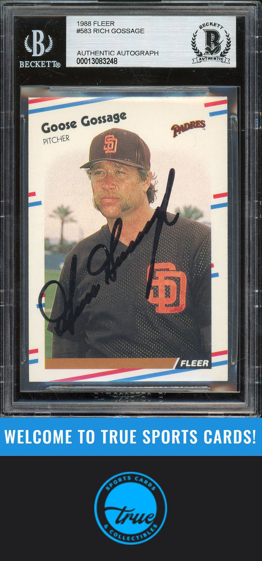 1988 Fleer #583 Goose Gossage Auto BGS Authentic