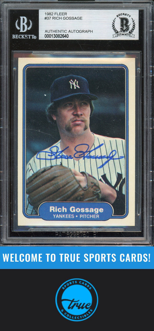 1982 Fleer #37 Rich Gossage Auto BGS Authentic