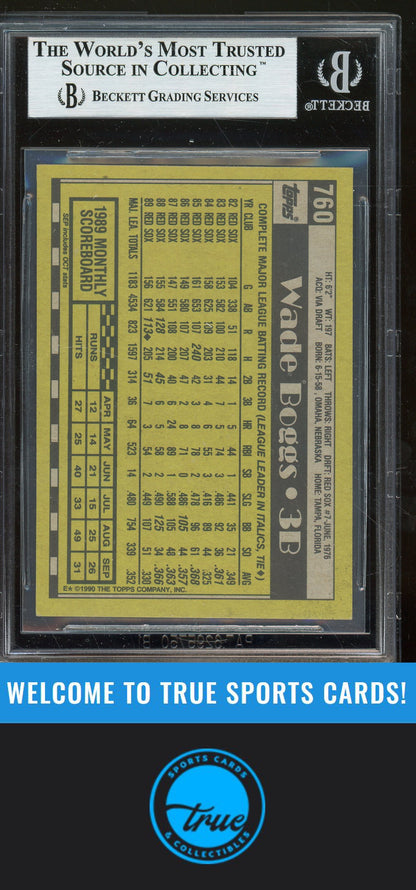 1990 Topps #760 Wade Boggs Auto BGS Authentic