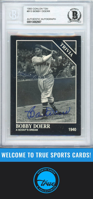 1993 Conlon Collection TSN #913 Bobby Doerr Auto BGS Authentic