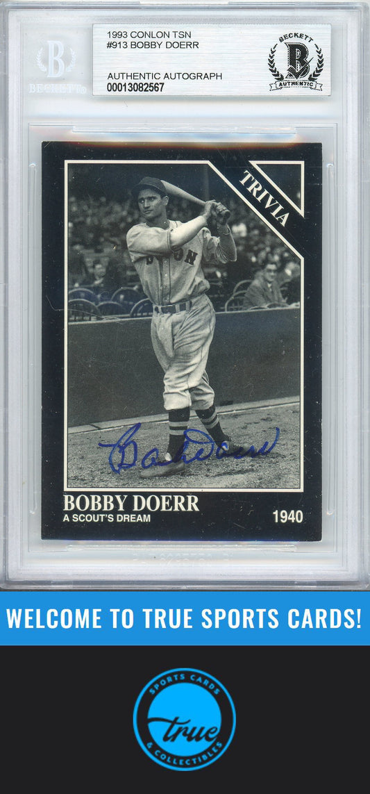 1993 Conlon Collection TSN #913 Bobby Doerr Auto BGS Authentic
