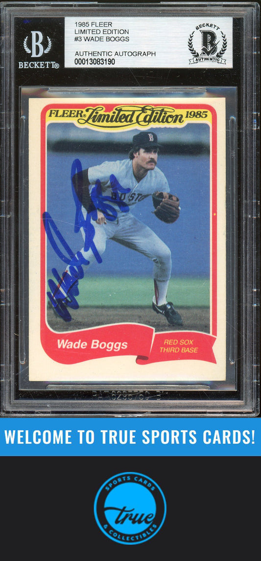 1985 Fleer Limited Edition #3 Wade Boggs Auto BGS Authentic