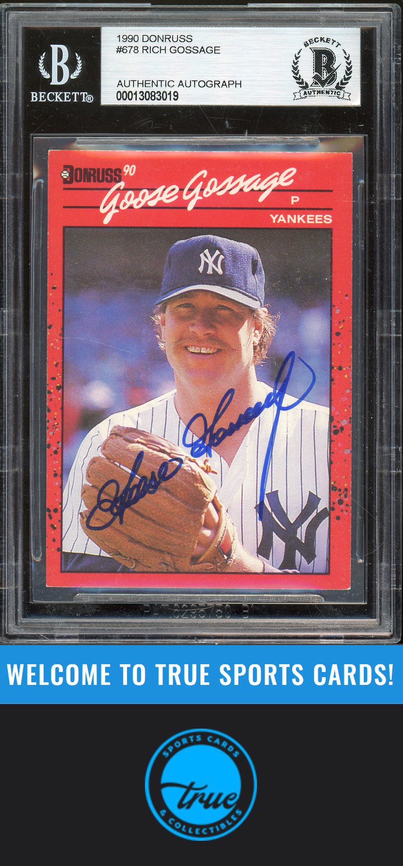 1990 Donruss #678 Goose Gossage Auto BGS Authentic