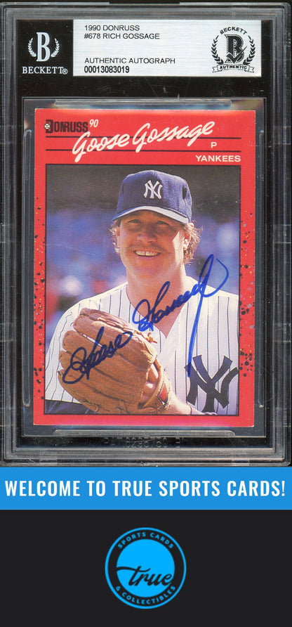 1990 Donruss #678 Goose Gossage Auto BGS Authentic