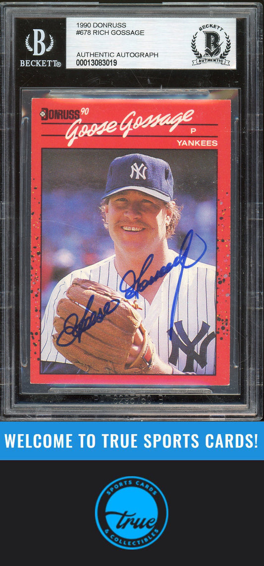 1990 Donruss #678 Goose Gossage Auto BGS Authentic