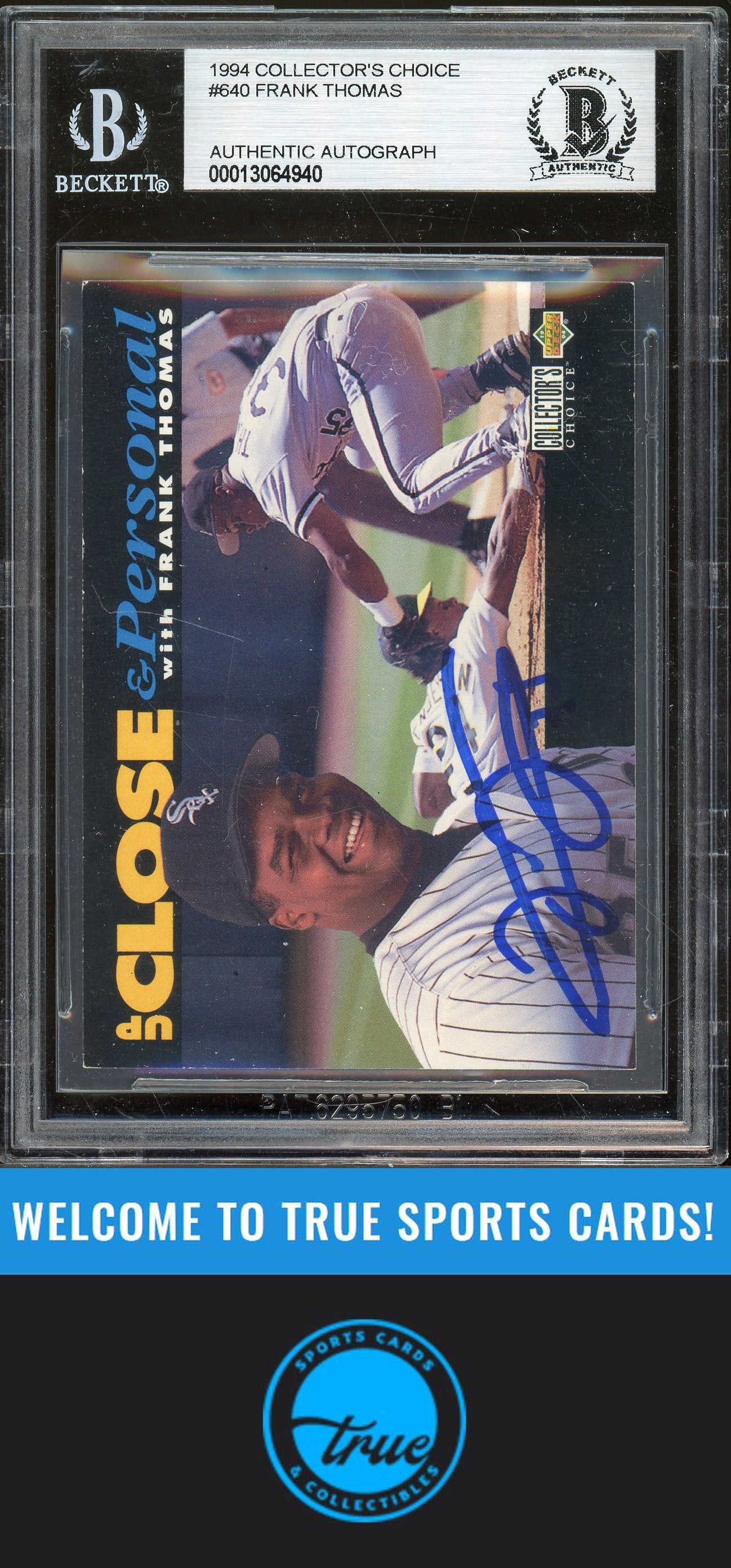 1994 Collector's Choice #640 Frank Thomas Auto BGS Authentic