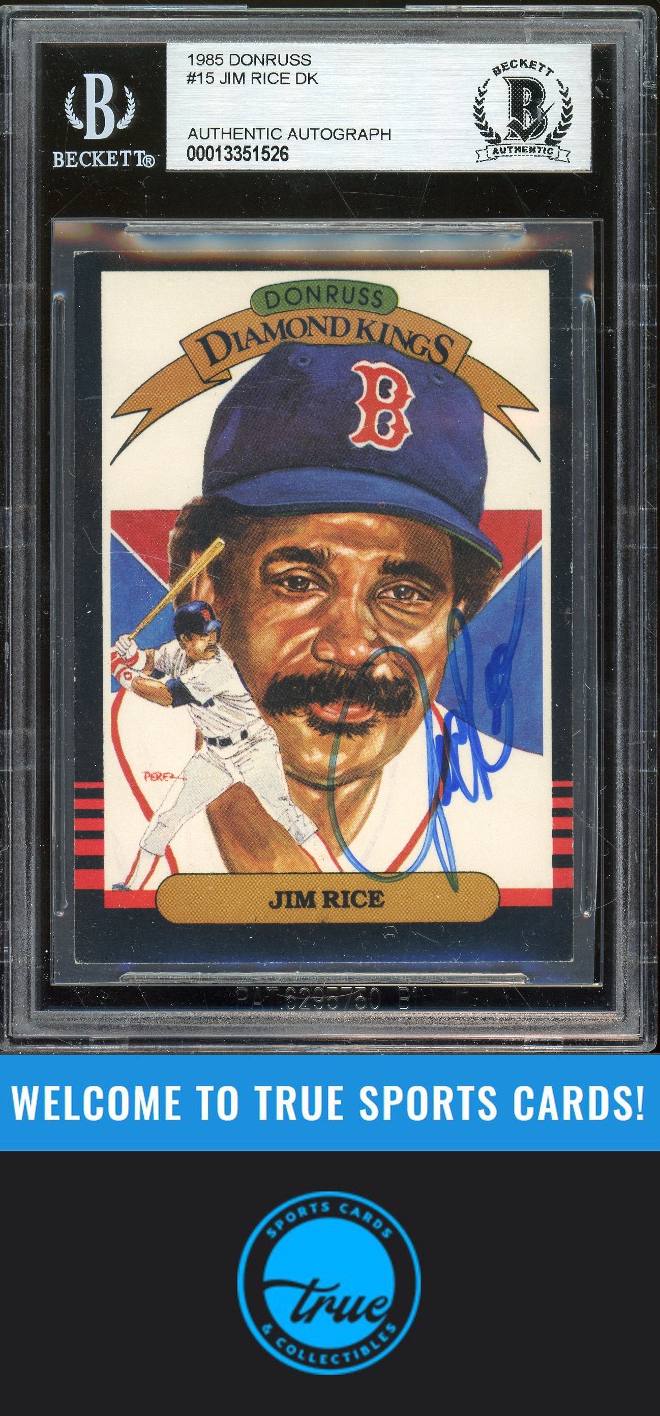 1985 Donruss #15 Jim Rice Auto (1526) BGS Authentic