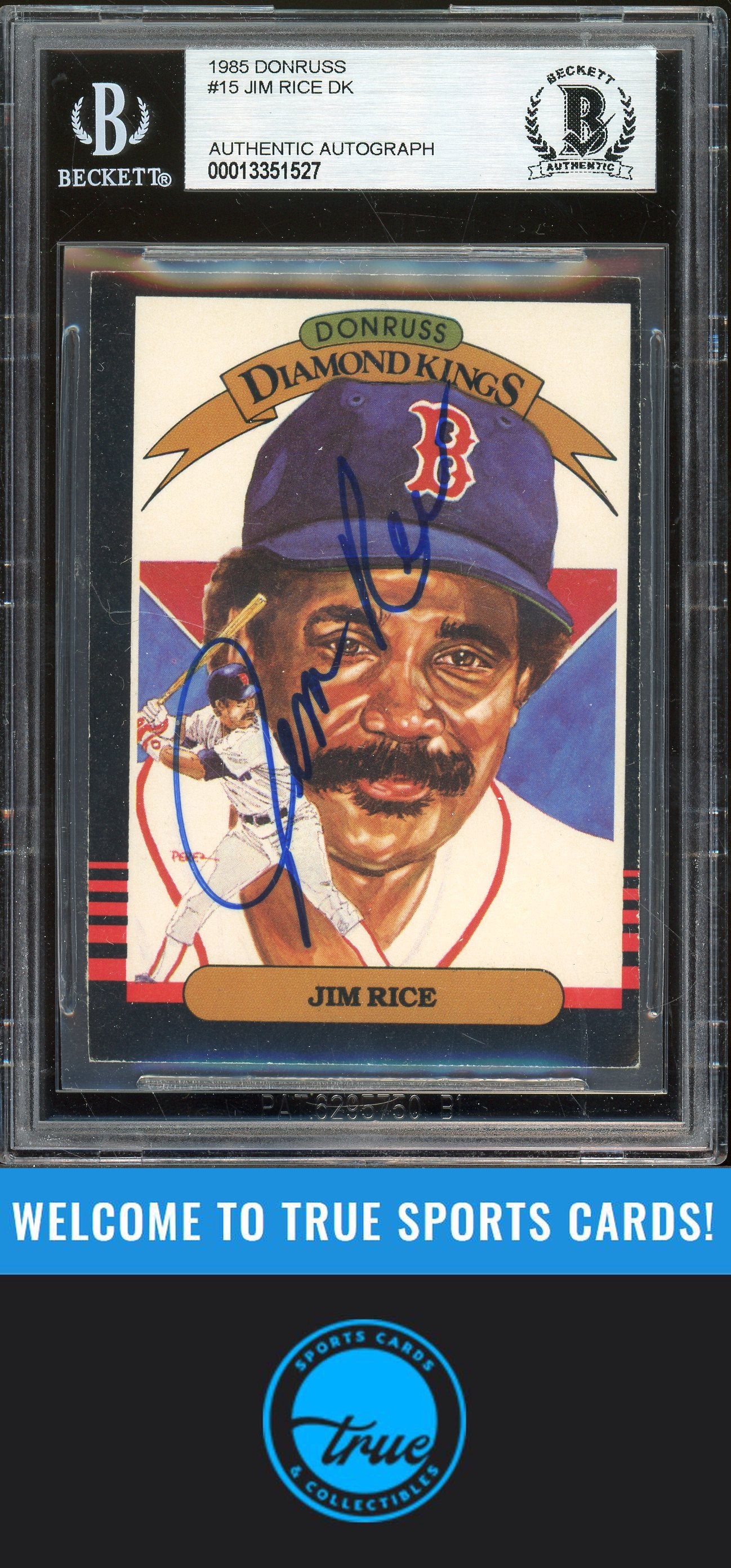 1985 Donruss #15 Jim Rice Auto (1527) BGS Authentic