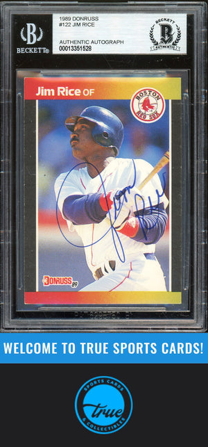 1989 Donruss #122 Jim Rice Auto BGS Authentic