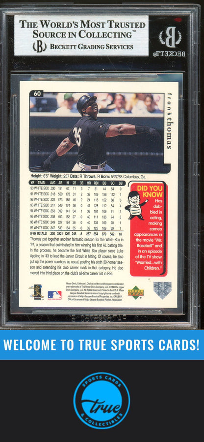 1998 Collector's Choice #60 Frank Thomas Auto BGS Authentic