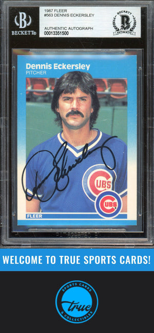 1987 Fleer #563 Dennis Eckersley Auto BGS Authentic