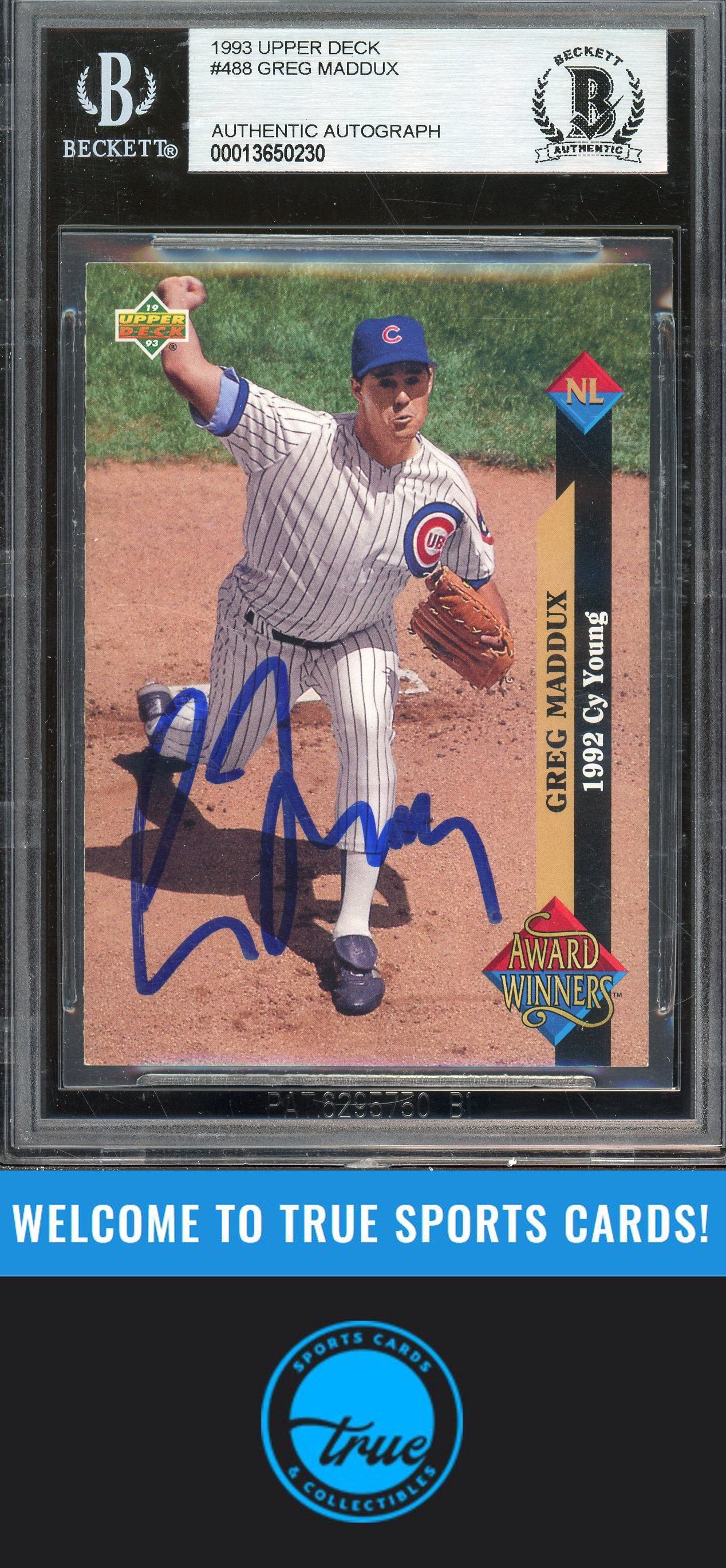 1993 Upper Deck #488 Greg Maddux Auto BGS Authentic