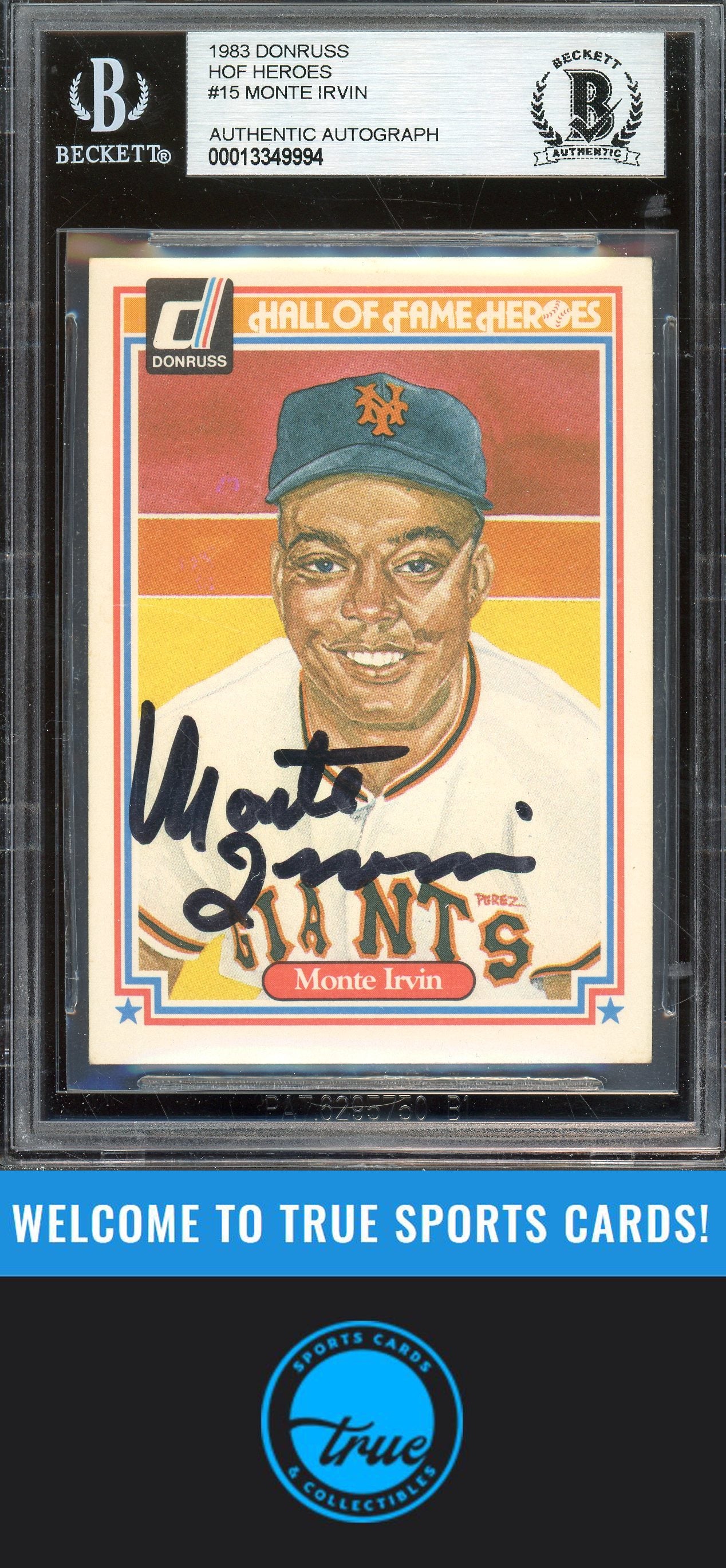1983 Donruss Hall of Fame Heroes #15 Monte Irvin Auto BGS Authentic