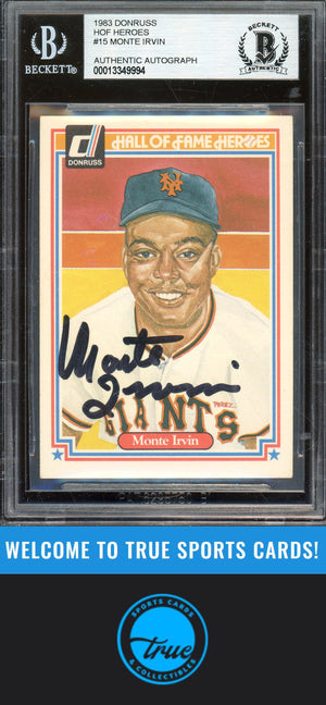 1983 Donruss Hall of Fame Heroes #15 Monte Irvin Auto BGS Authentic