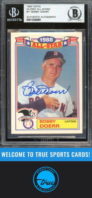 1989 Topps #11a Bobby Doerr Glossy All-Stars Auto BGS Authentic