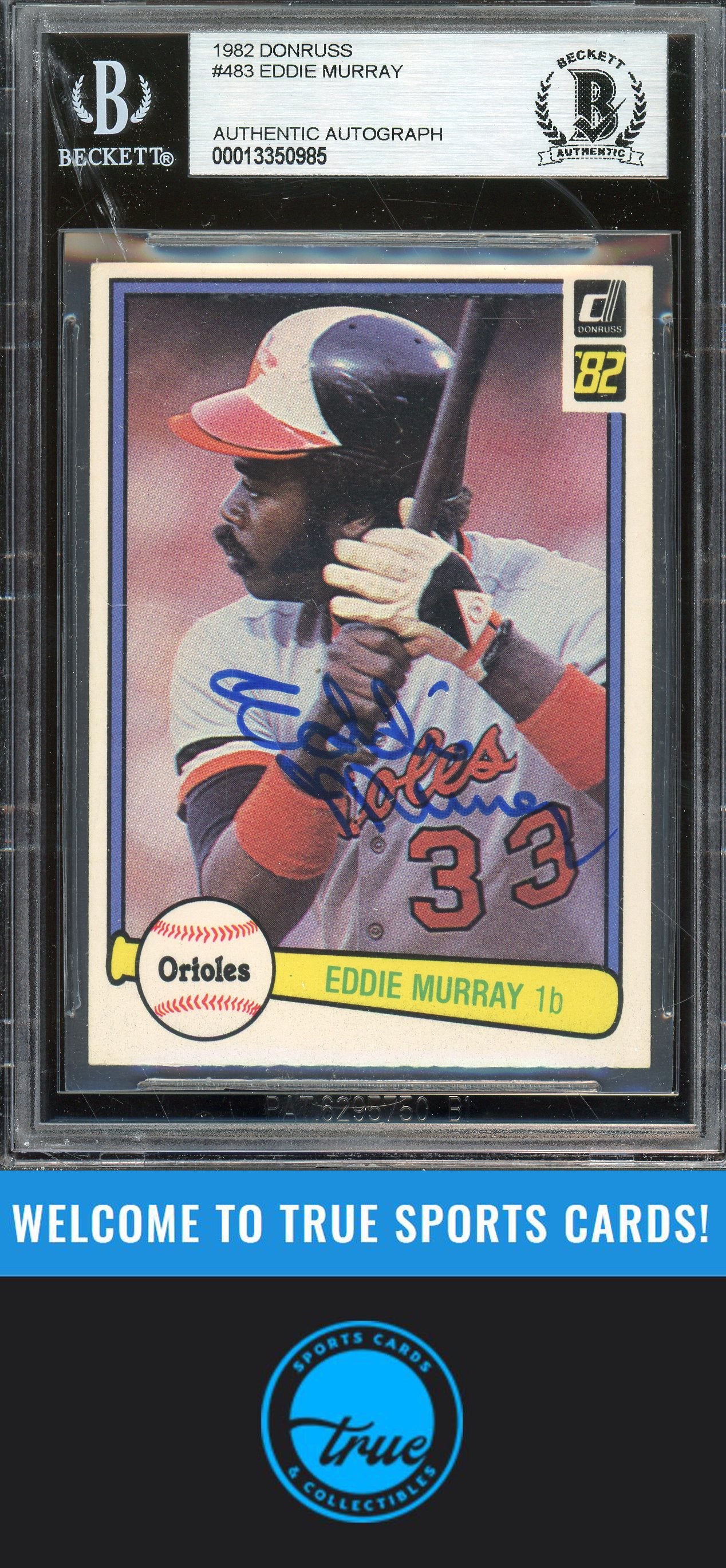 1982 Donruss #483 Eddie Murray Auto BGS Authentic