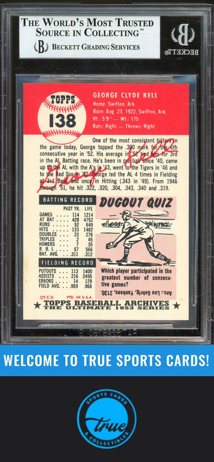1991 Topps Archives 1953 #138 George Kell Auto BGS Authentic