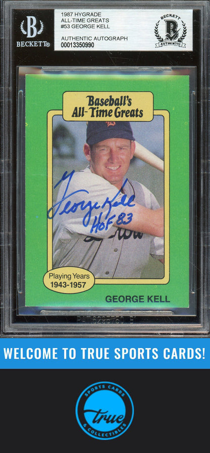 1987 Hygrade All-Time Greats #NNO George Kell Auto BGS Authentic