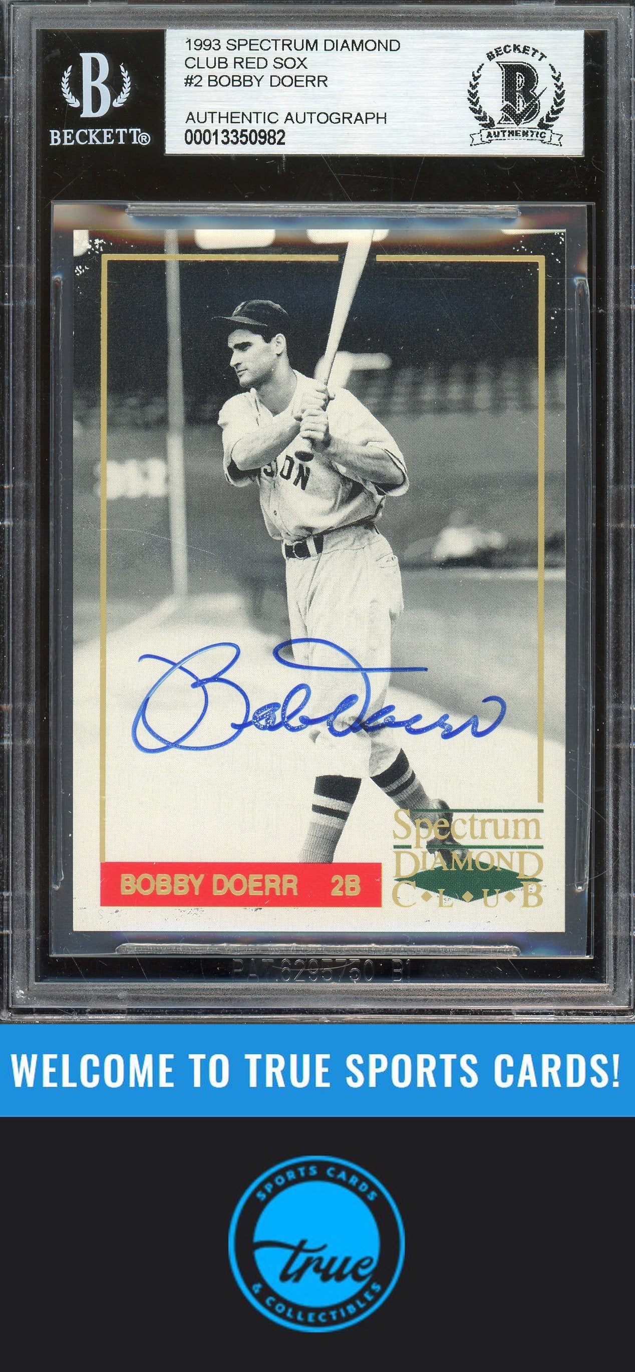 1993 Spectrum Diamond Club Red Sox #2 Bobby Doerr Auto BGS Authentic