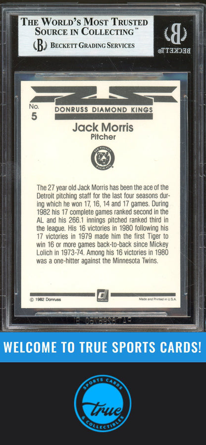 1983 Donruss #5 Jack Morris Auto BGS Authentic