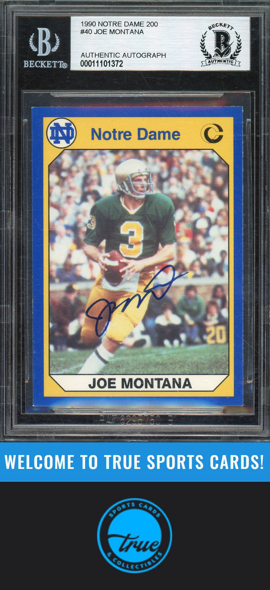 1990 Collegiate Collection Notre Dame #40 Joe Montana Auto BGS Authentic