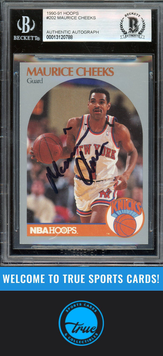 1990-91 Hoops #202 Maurice Cheeks Auto BGS Authentic (0788)