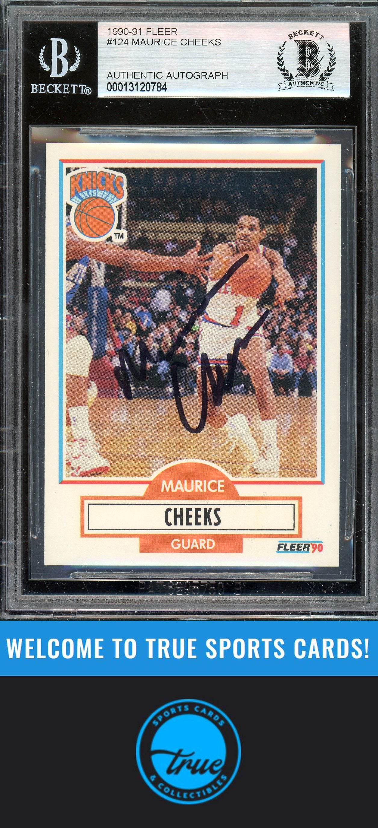 1990-91 Fleer #124 Maurice Cheeks Auto BGS Authentic (0784)