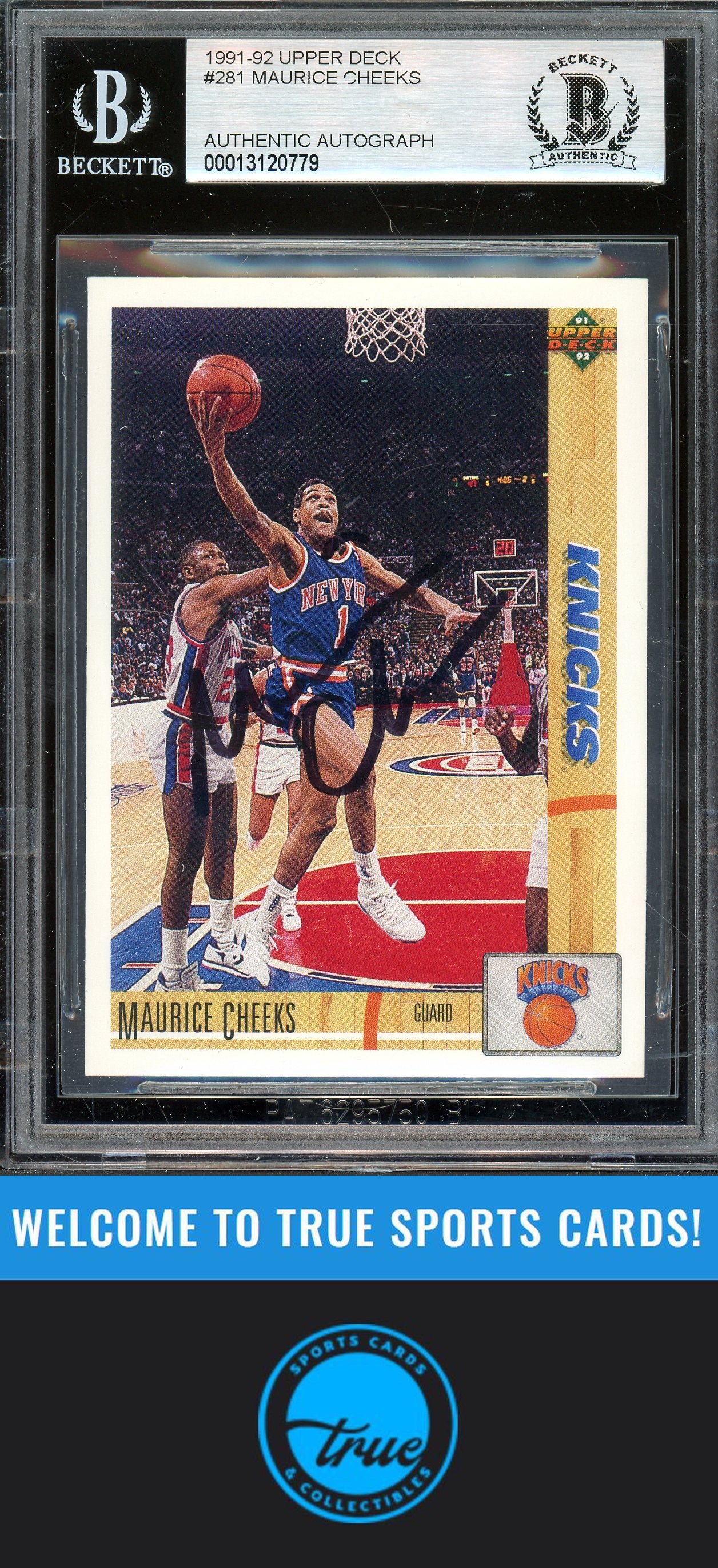 1991-92 Upper Deck #281 Maurice Cheeks Auto BGS Authentic (0779)