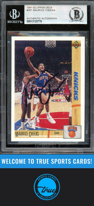 1991-92 Upper Deck #281 Maurice Cheeks Auto BGS Authentic
