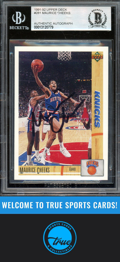 1991-92 Upper Deck #281 Maurice Cheeks Auto BGS Authentic (0779)