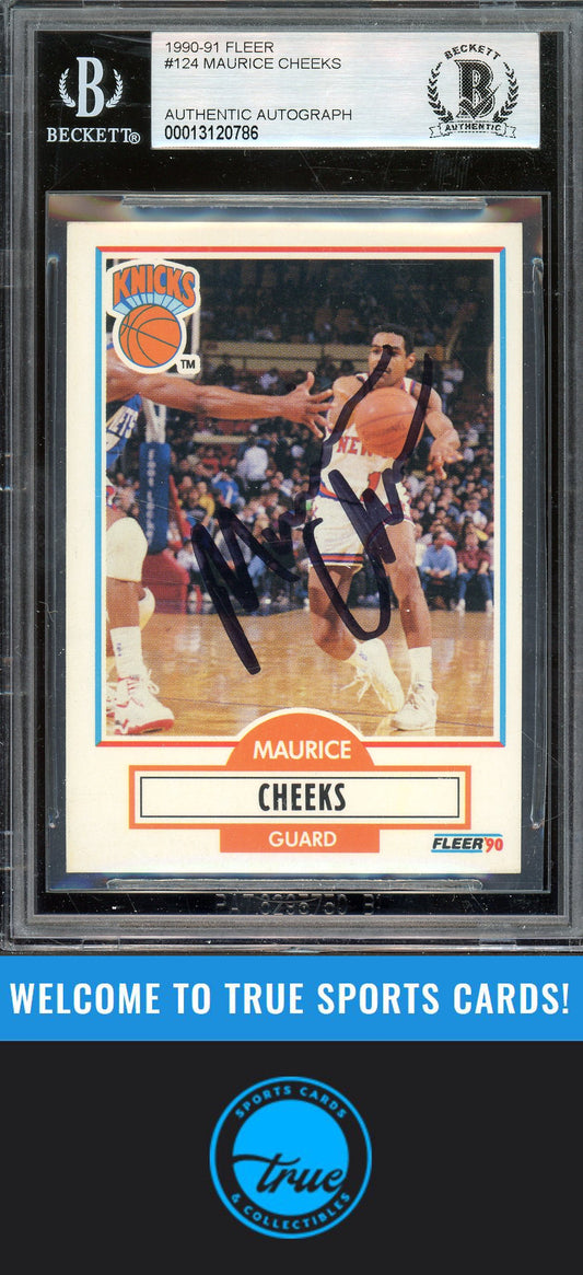 1990-91 Fleer #124 Maurice Cheeks Auto BGS Authentic (0786)