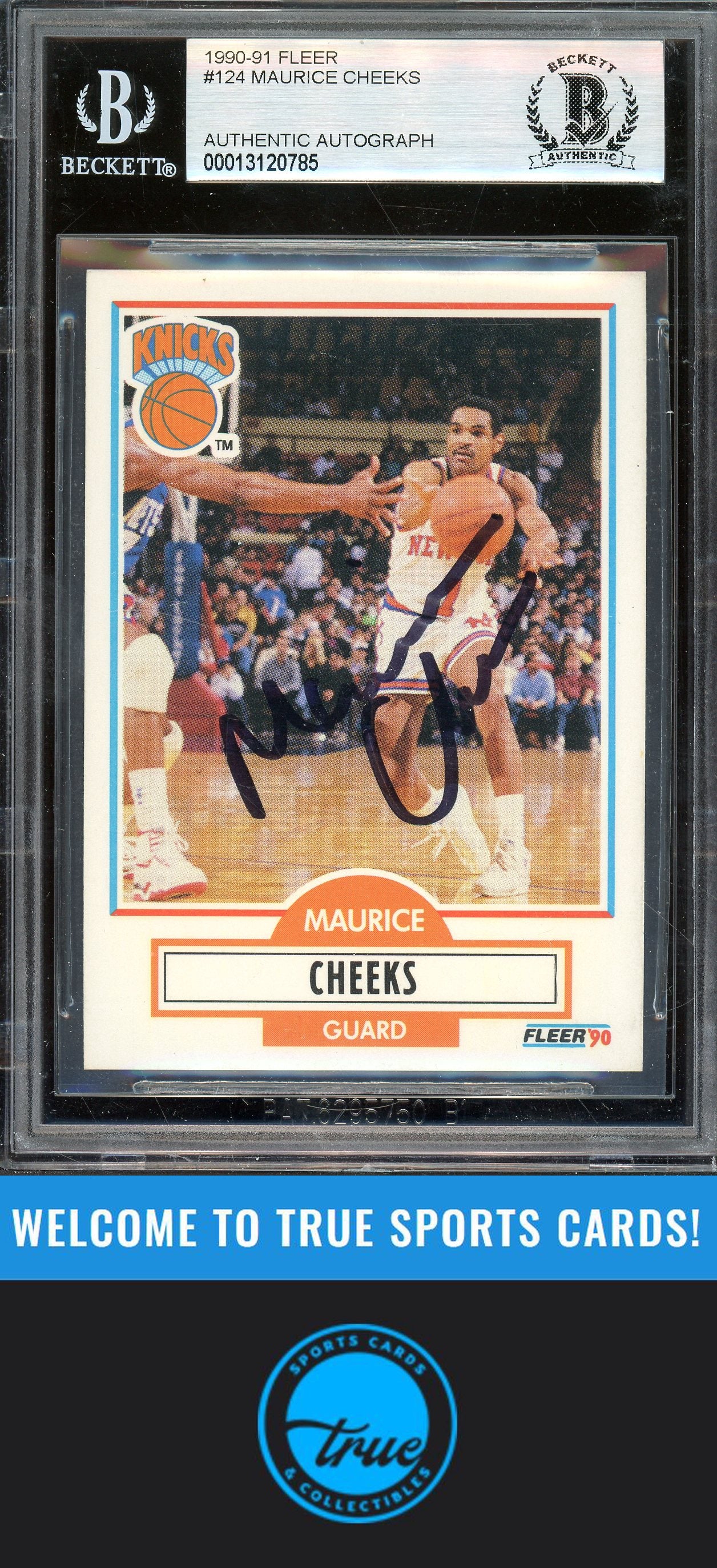 1990-91 Fleer #124 Maurice Cheeks Auto BGS Authentic (0785)