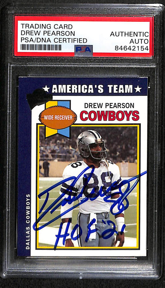 2005 TOPPS ALL TIME FAN FAVORITES DREW PEARSON AUTO CARD PSA DNA (2154)