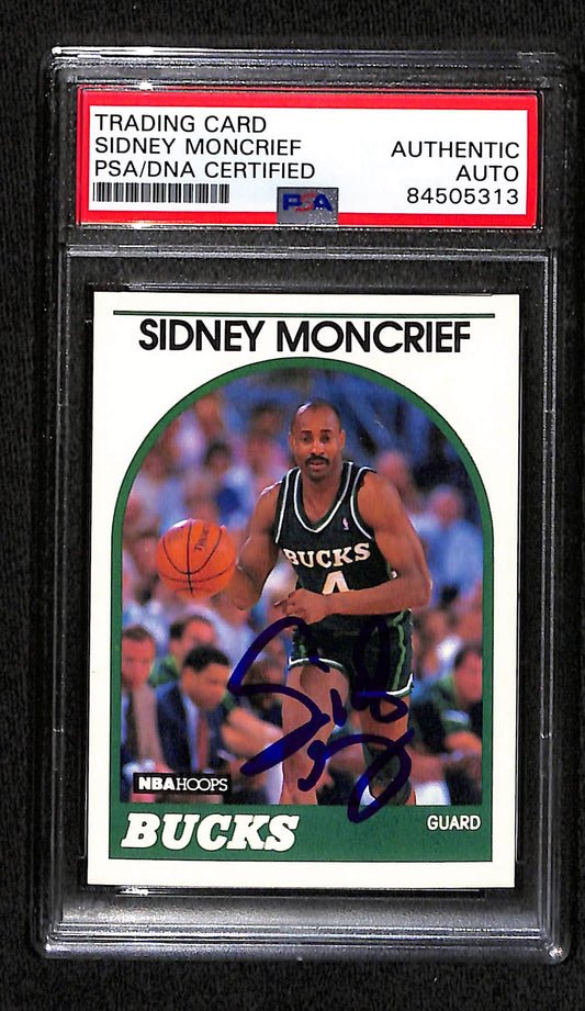 1989 HOOPS SIDNEY MONCRIEF AUTO CARD PSA DNA (5313)