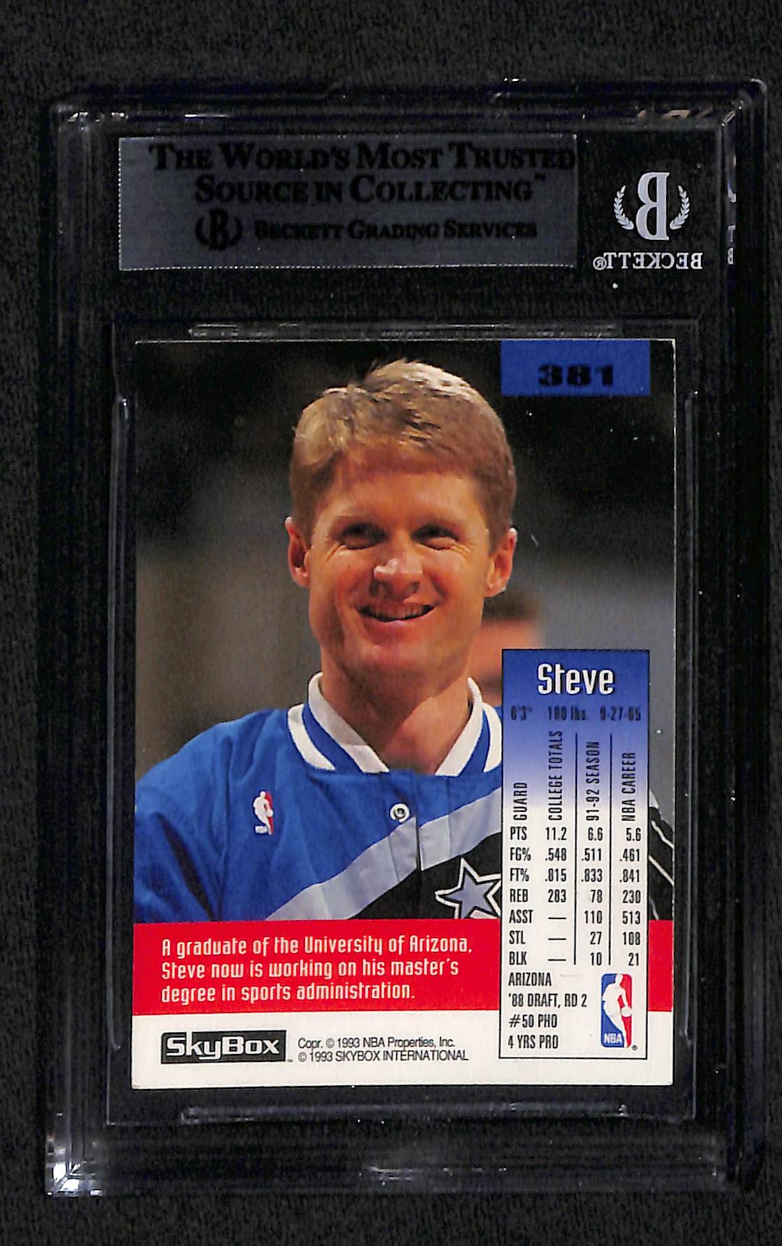 1993 SKYBOX STEVE KERR AUTO CARD BAS (3475)