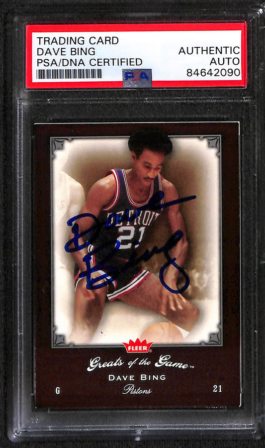 2005 FLEER GREATS OF THE GAME DAVE BING AUTO CARD PSA DNA (2090)