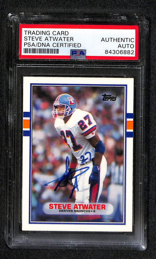 1989 TOPPS TRADED STEVE ATWATER ROOKIE CARD RC AUTO PSA DNA (6882)