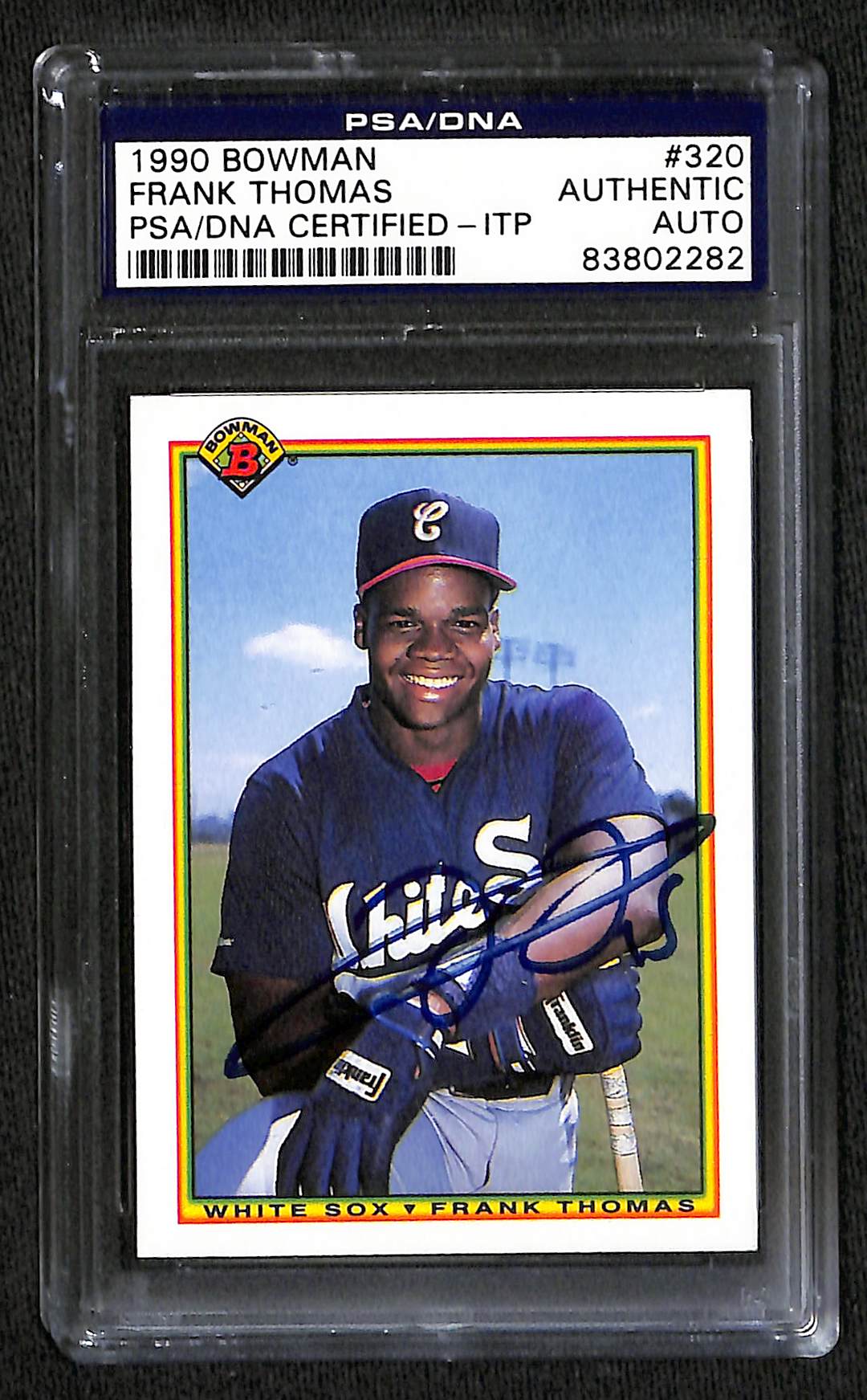 1990 BOWMAN FRANK THOMAS ROOKIE RC CARD AUTO PSA DNA ITP (2282)