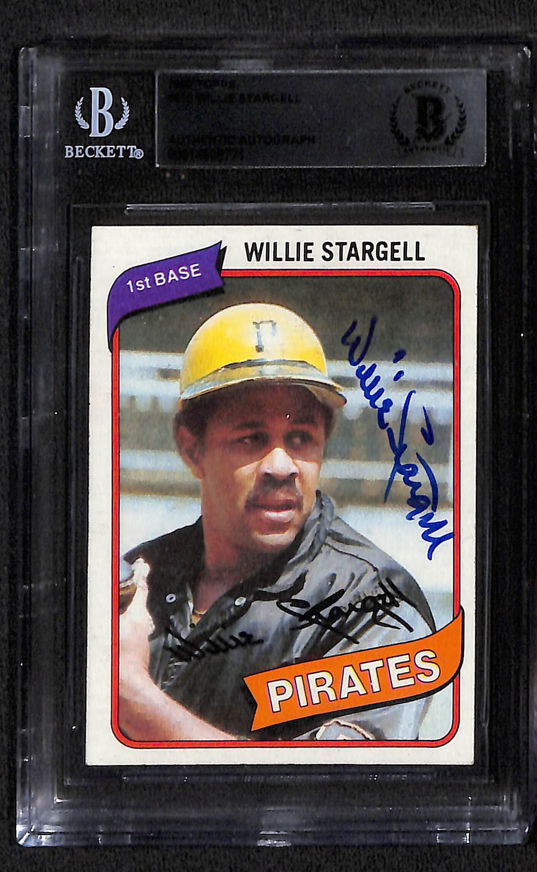 1980 TOPPS WILLIE STARGELL AUTO CARD BAS BECKETT (8771)