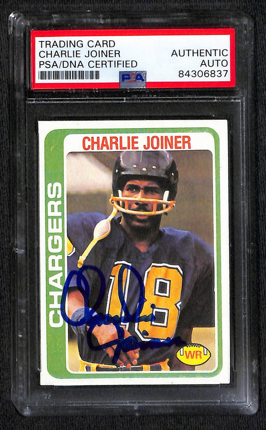 1978 TOPPS CHARLIE JOINER AUTO CARD PSA DNA (6837)