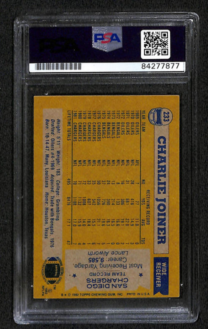 1982 TOPPS CHARLIE JOINER AUTO CARD PSA DNA (7877)