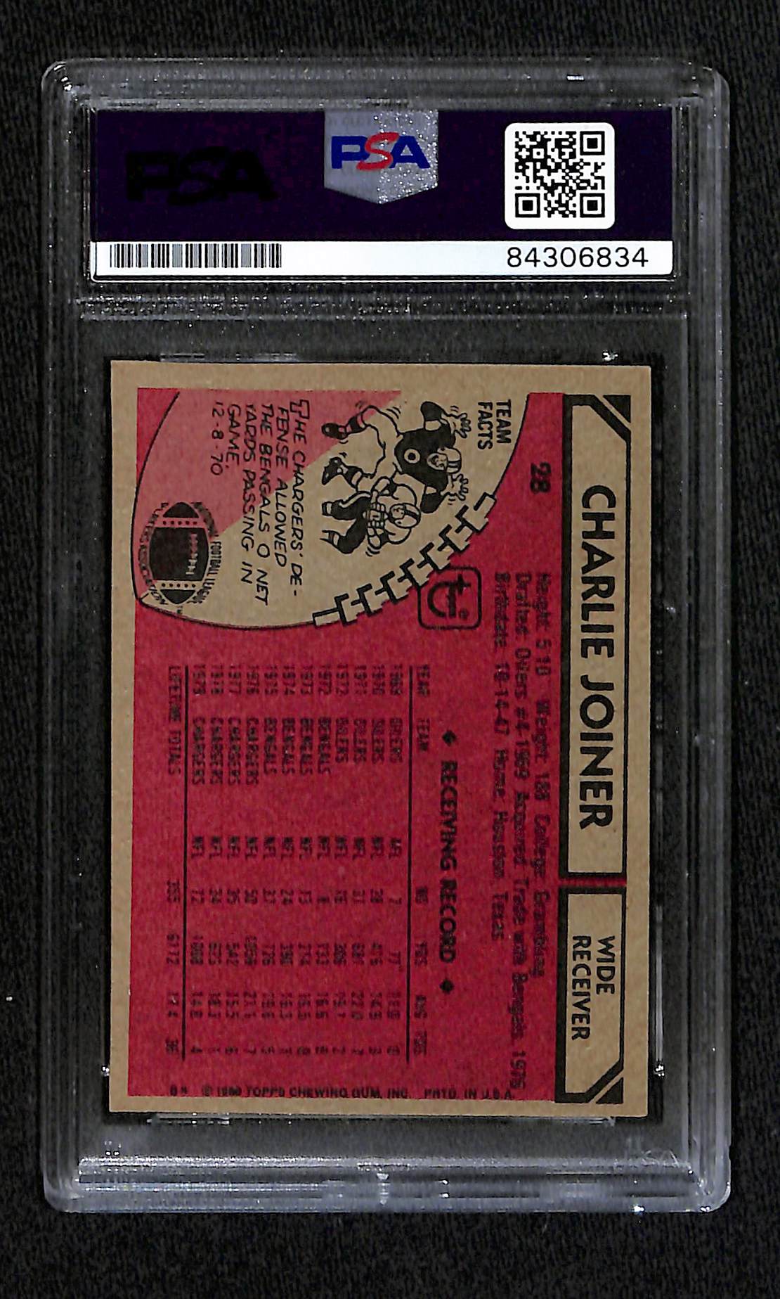 1980 TOPPS CHARLIE JOINER AUTO CARD WITH HOF 91 INSCRIPTION PSA DNA (6834)