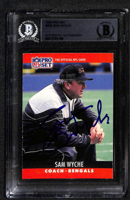 1990 PRO SET SAM WYCHE AUTO CARD BAS (1195)